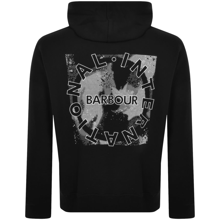 Barbour International Logo Hoodie Black Mainline Menswear